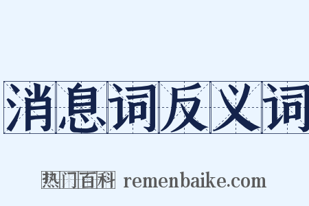 消息词反义词是什么意思的图片